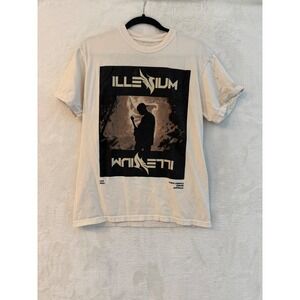 Illenium Live 2023 World Tour T-Shirt Mens Medium Cream EDM Concert Graphic Tee